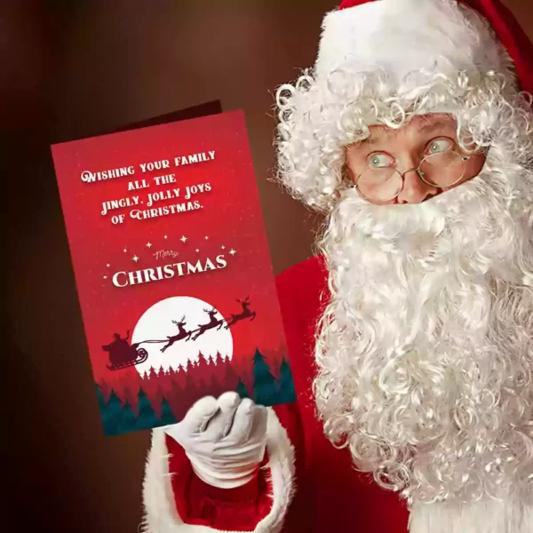 Merry Christmas Greeting Card -1 Piece x mas santa surprise gift my passion
