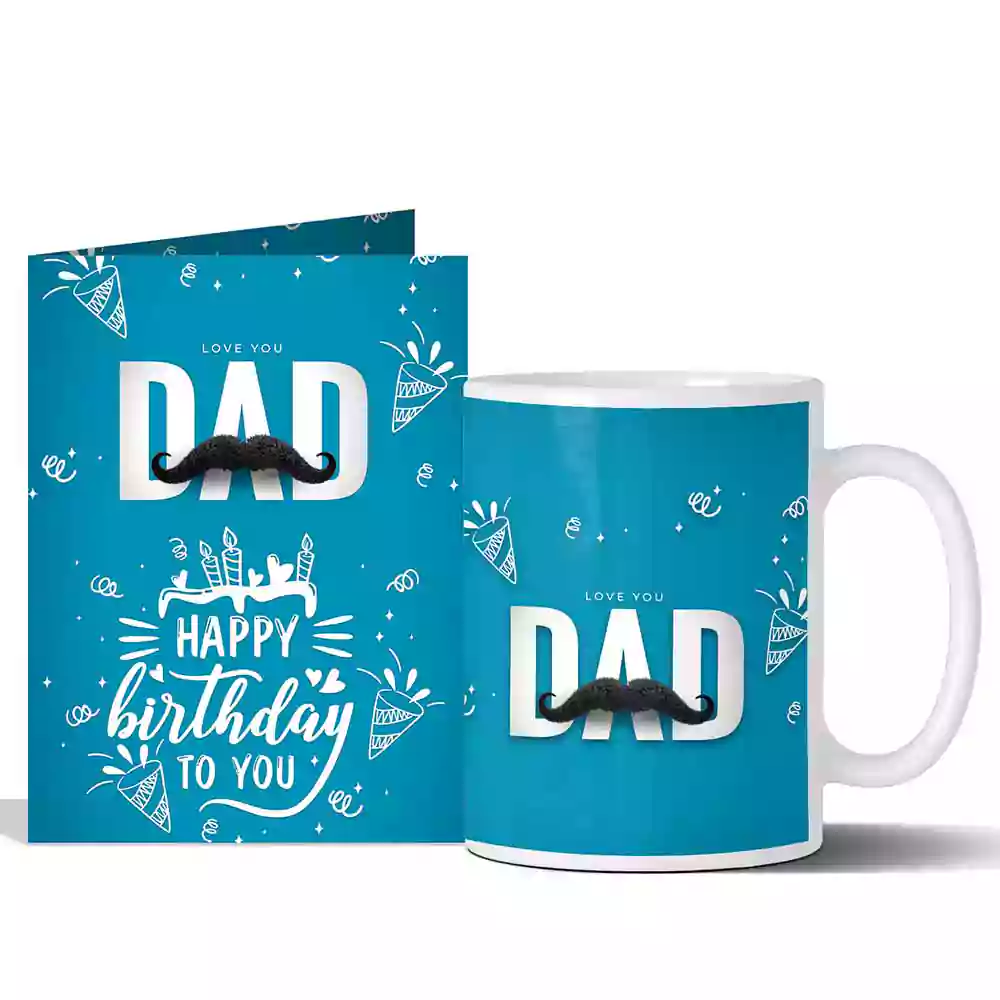 Birthday Greeting Card Coffee Mug 350 ml Dad Daddy Father papa paa grandfather
